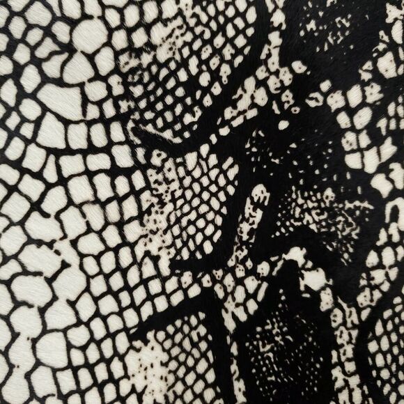 SUSAN BENDER Calf Hair Leather And Silk Python Snakeskin Print Crop Moto Jacket - Picture 12 of 16